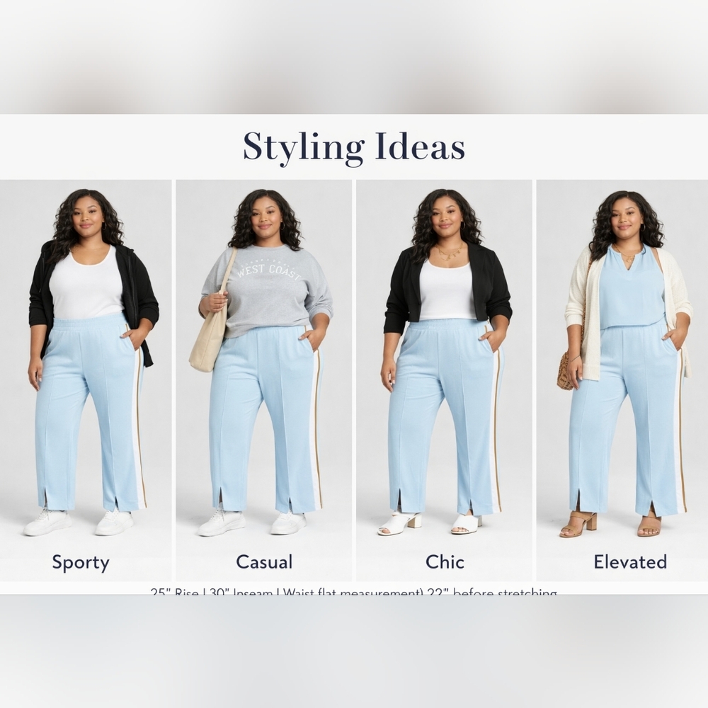 Wild Fable Light Blue High-Rise Track Pants | Size 2X | Sporty Chic - Picture 4 of 9
